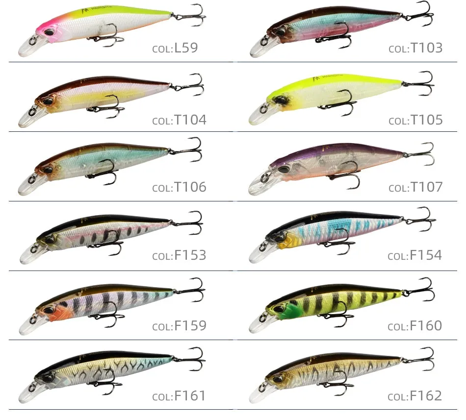 100F 14g  Floating Wobbler Fishing Lure 24Color Minnow Lure Hard Bait Quality Professional Depth0.8-1.0m