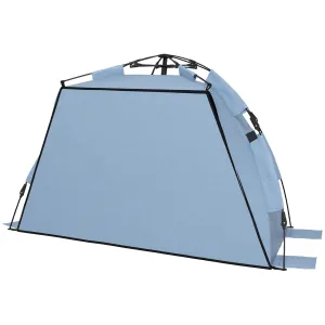 2-3 Person Pop Up Beach Tent, UPF15  Sun Shelter with Extended Floor, Sandbags, Mesh Windows and Carry Bag, Blue