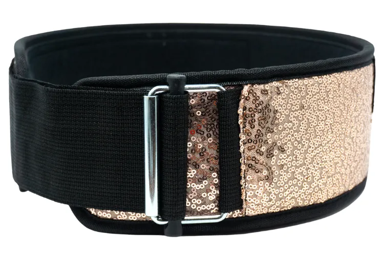 2POOD Classy Bling Rose Gold 4" Weightlifting Belt