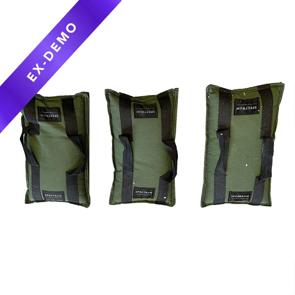 3x Spectrum Khaki Green Pre-Filled Weighted Shot Sandbags 10kg (DEMO STOCK)