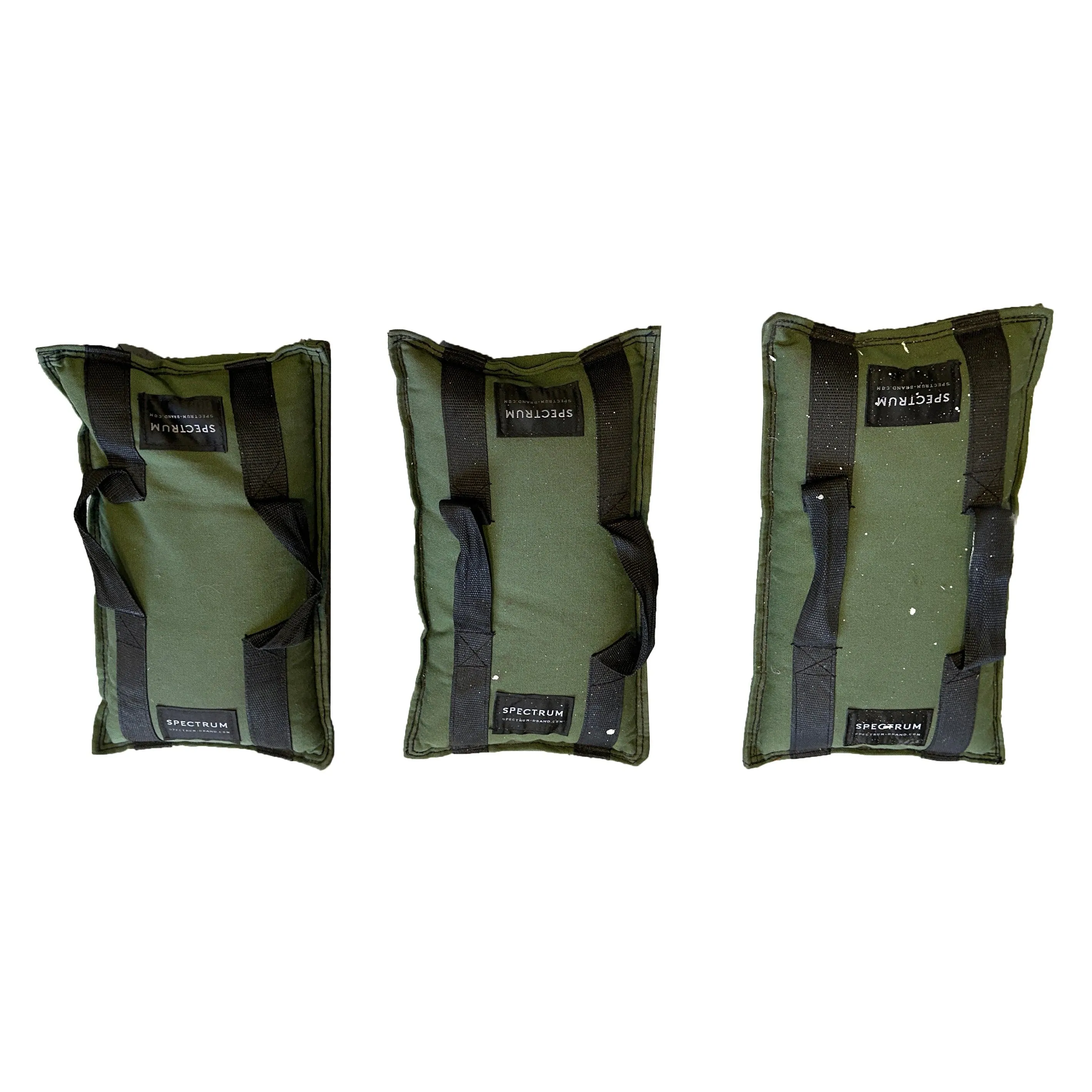 3x Spectrum Khaki Green Pre-Filled Weighted Shot Sandbags 10kg (DEMO STOCK)