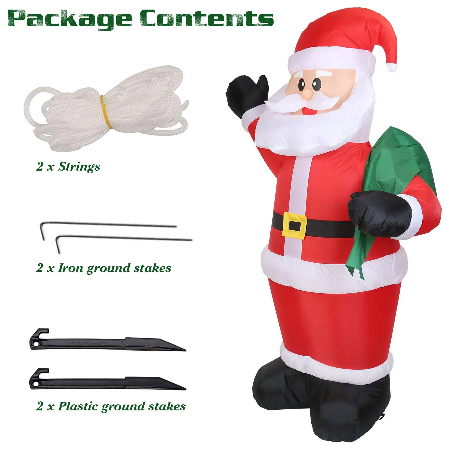 6.4ft Inflatable Christmas Giant Santa Claus Blow up  Santa Claus