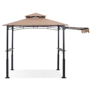 ABCCANOPY 8x5 Outdoor Grill Gazebo with Extra Awning BBQ Canopy with LED Lights