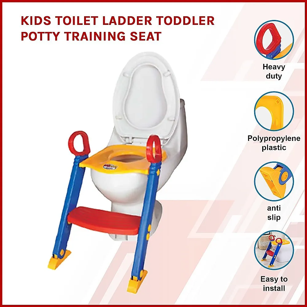 Anti-Slip Kids Toilet Ladder Potty Training Seat with Removable Potty