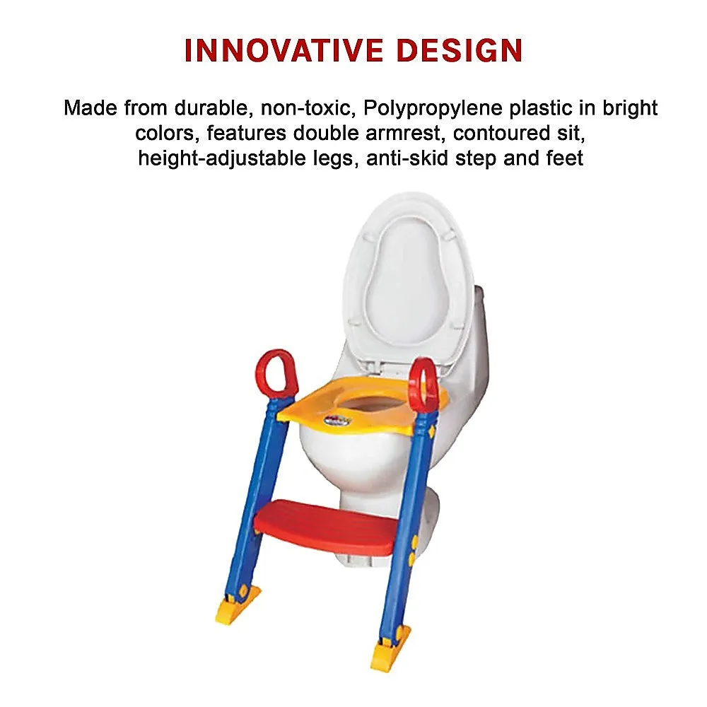 Anti-Slip Kids Toilet Ladder Potty Training Seat with Removable Potty