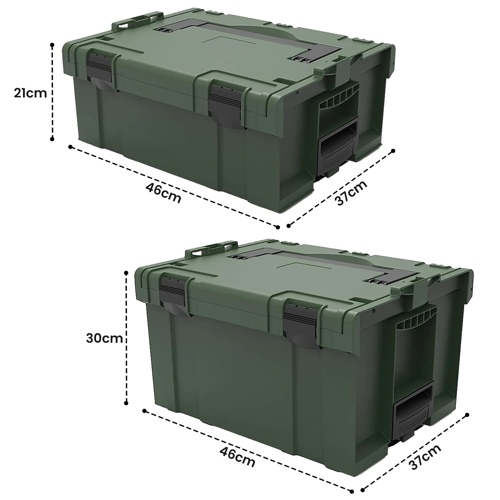 Cheston High Grade Plastic Tool Box for Tools I Tool Kit Box for Garage and Home/Tool Box Without Tools I Professional Stackable Boxes with Interlocking System with One-Click (MEDIUM &large) set of 2