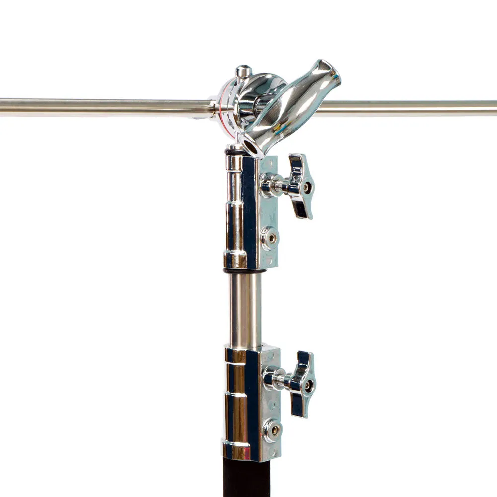 Chrome Silver Heavy Duty Professional Studio C-Stand With Boom Arm (20kg Load)