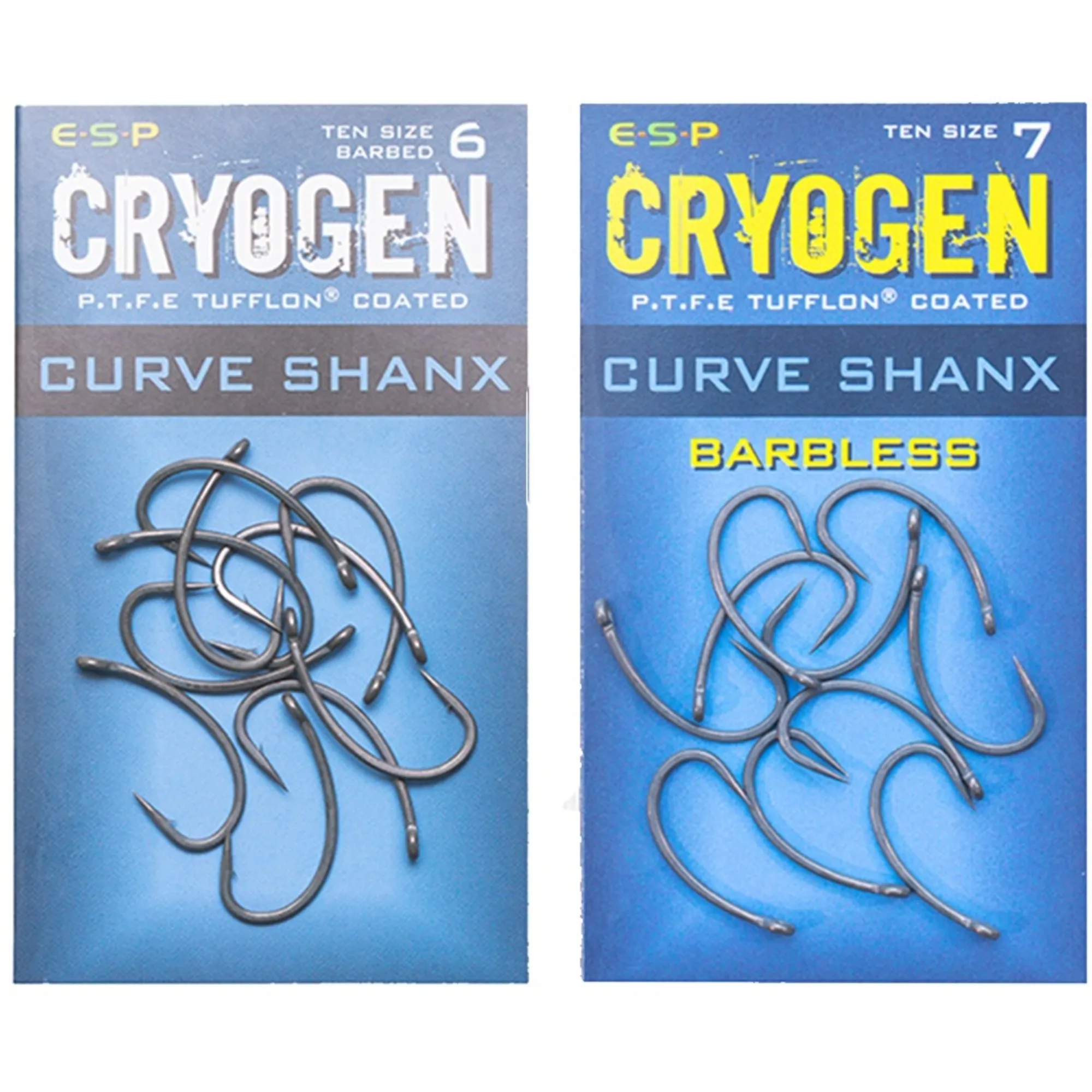 ESP Cryogen Curve Shank Barbless & Barbed Hooks