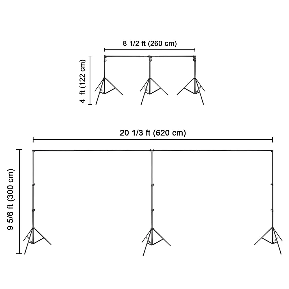 Heavy Duty Backdrop Stand 20'Wx10'H Photo Studio Video