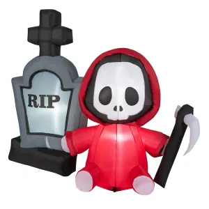 Inflatable Ghost with Tombstone Halloween Decoration