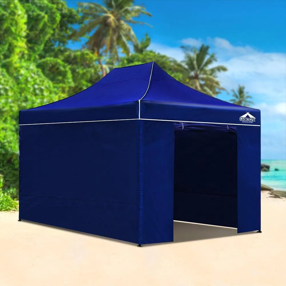 Instahut Gazebo Pop Up Marquee 3x4.5m Folding Wedding Tent Gazebos Shade Blue