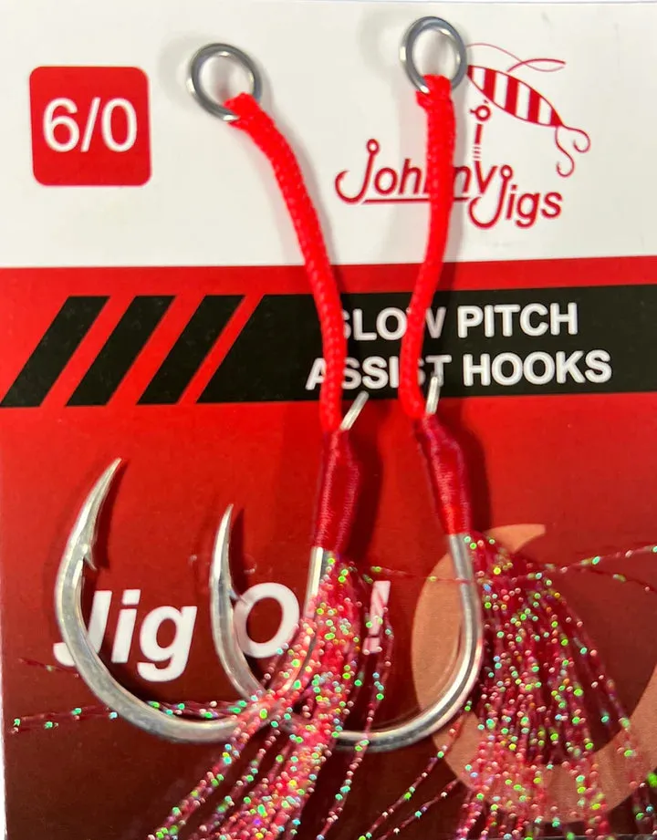 JohnnyJigs - 6/0 Feathered Single Assist Hook