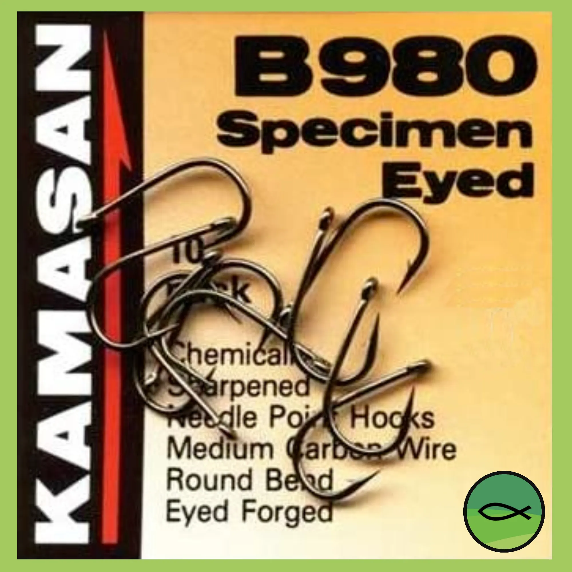 Kamasan Specimen Eyed B980 Barbed Hooks - Precision and Strength for Serious Anglers