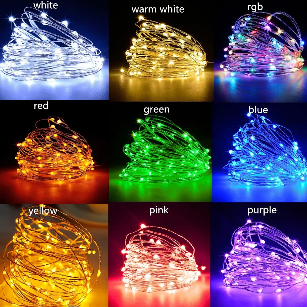 LED String Lights Photo Clip USB Outdoor Battery Operated Garland Christmas Decoration Holiday Party Wedding Xmas Fairy Lights