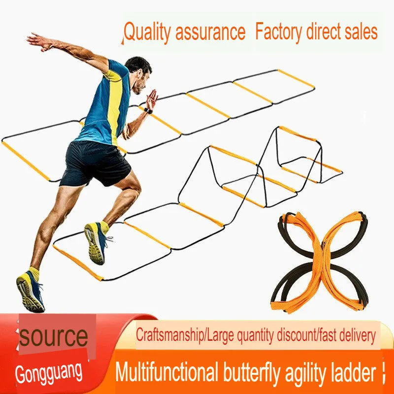 Multifunctional butterfly agility ladder jumping grid jumping grid children's basketball football pace physical training rope ladder equipment