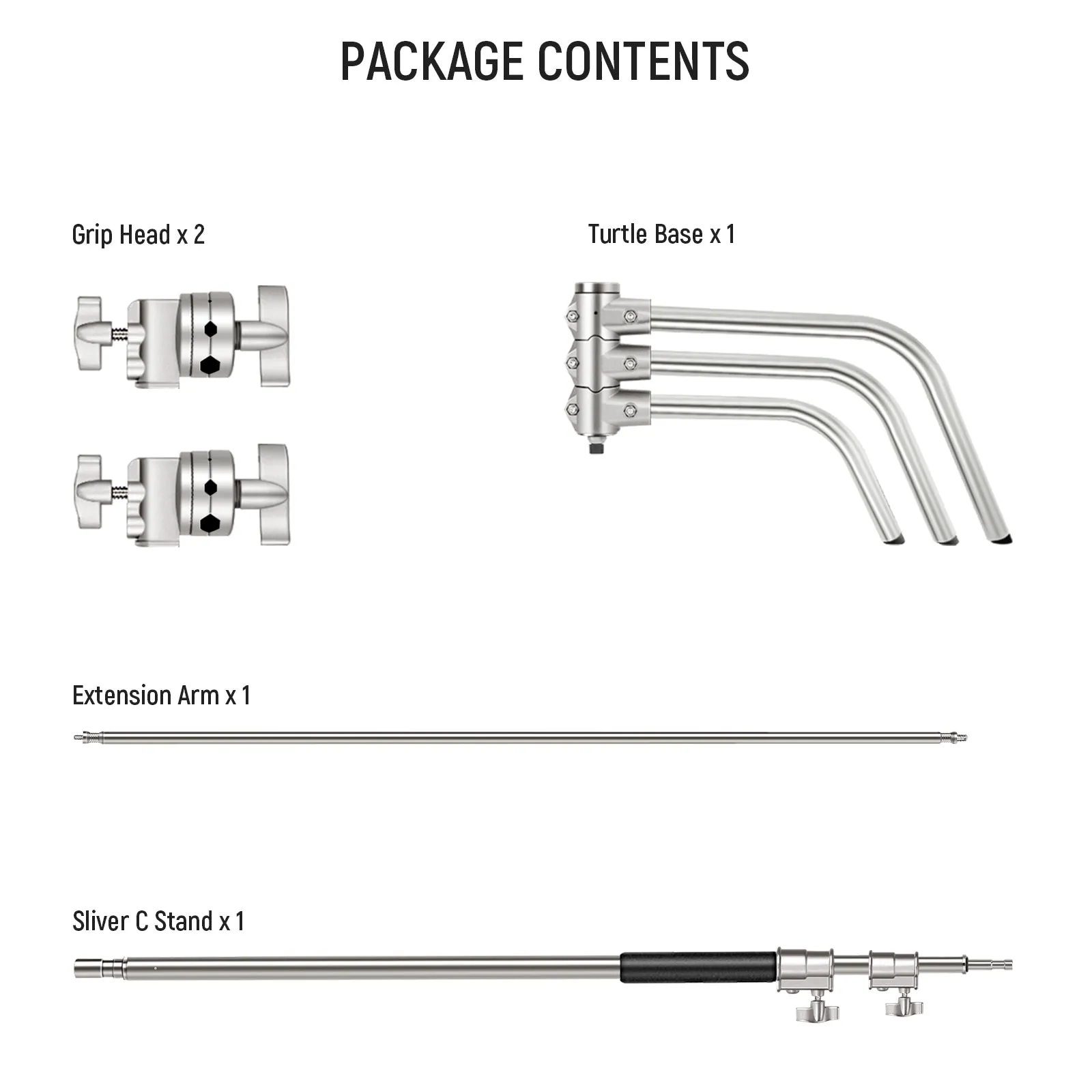 NEEWER Pro 330cm Stainless Steel C Stand with Boom Arm