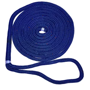 New England Ropes 1/2" X 35 Nylon Double Braid Dock Line - Blue w/Tracer [C5053-16-00035]