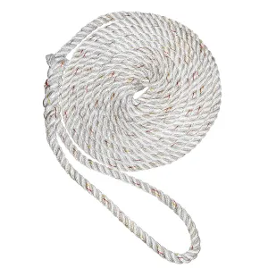 New England Ropes 5/8"Premium 3-Strand Dock Line - White w/Tracer - 25 [C6050-20-00025]