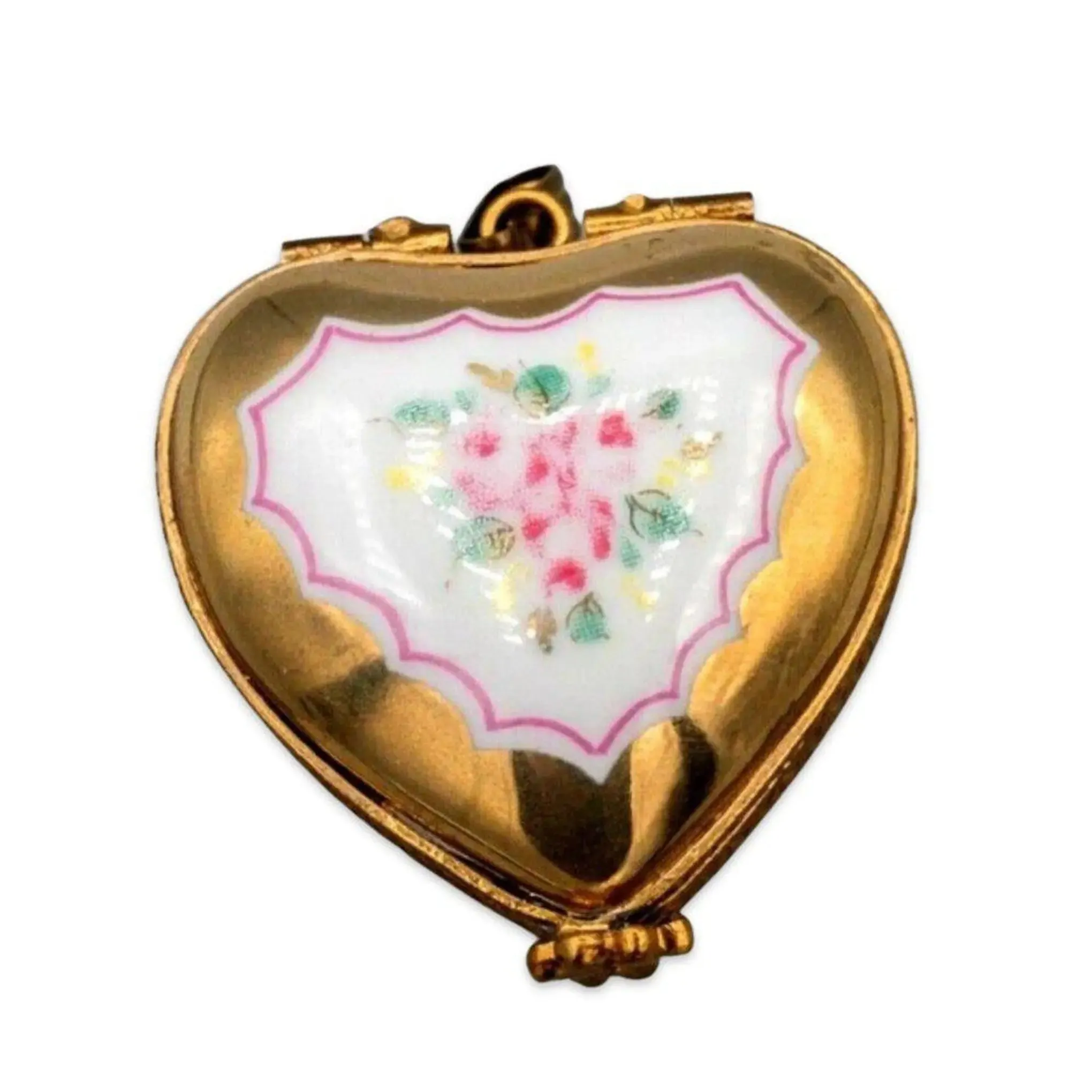 PENDANT - Gold Flower Heart