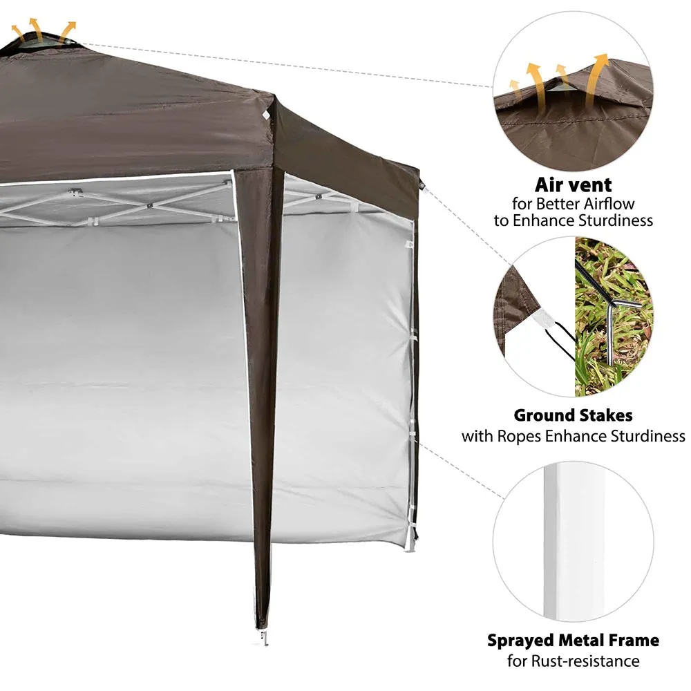 Pop Up Canopy with Vent & Sidewall 10'x10' (9'7"x9'7")