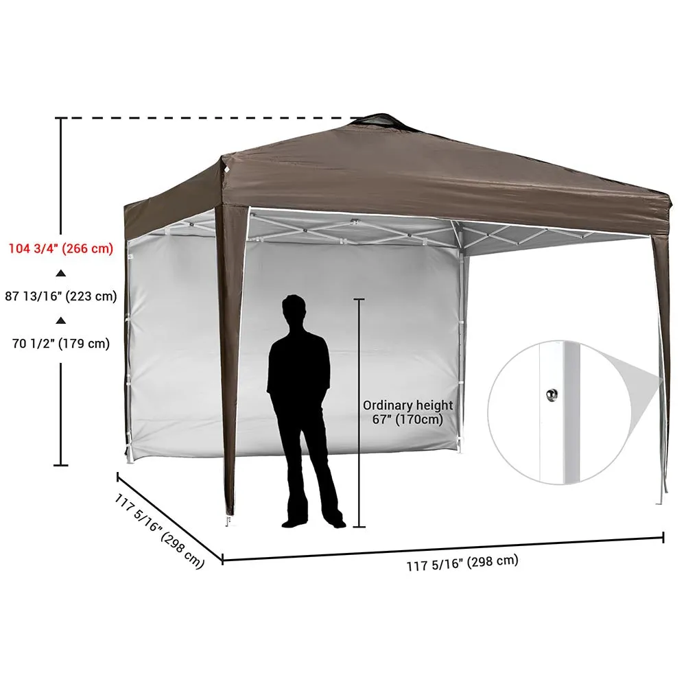 Pop Up Canopy with Vent & Sidewall 10'x10' (9'7"x9'7")