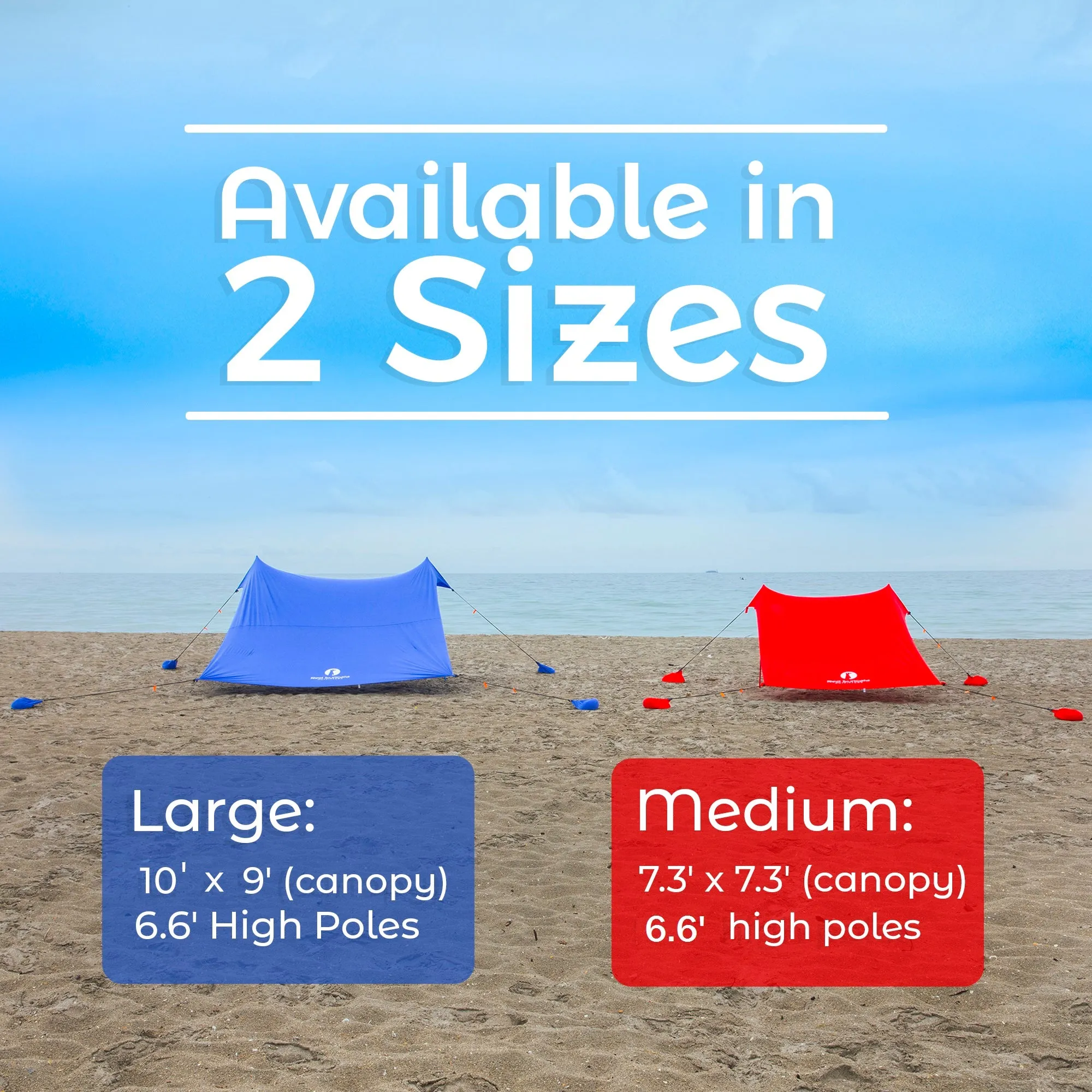 Red Suricata Blue Family Beach Sun Shade Canopy Tent Sunshade with sand anchors