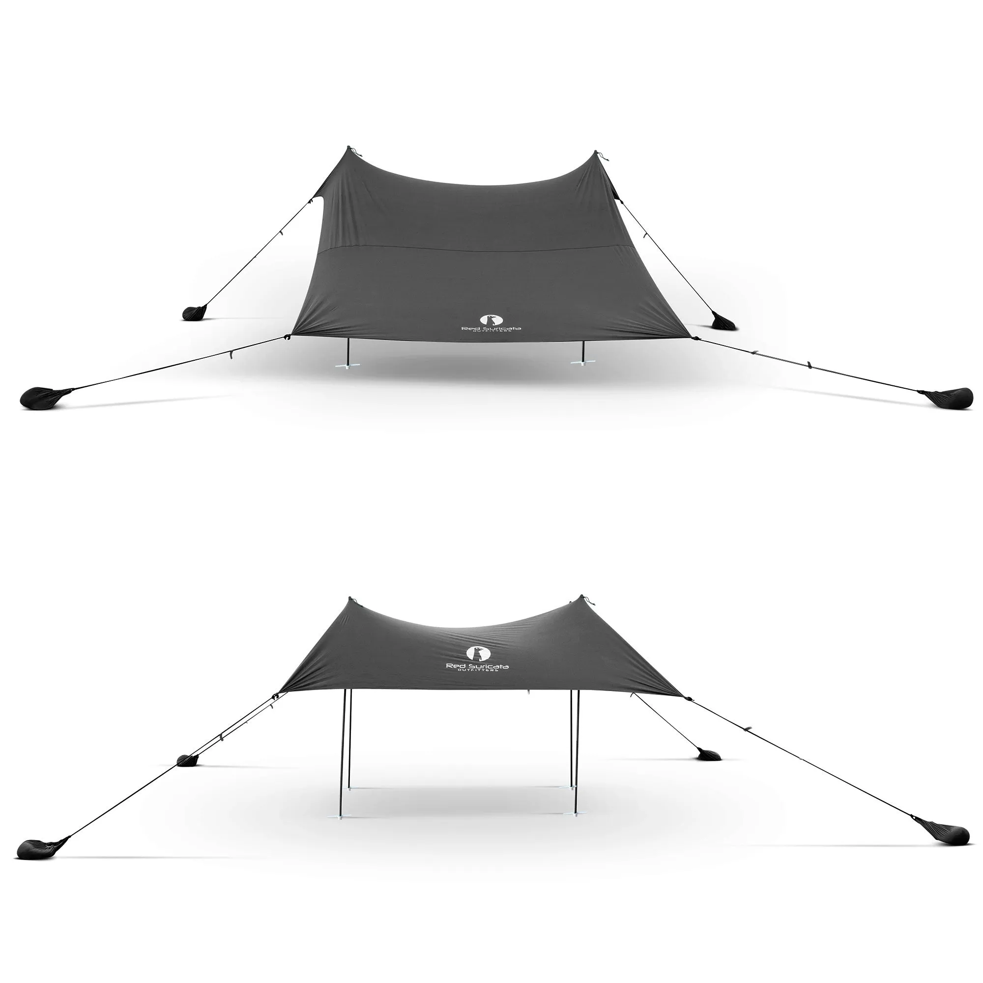 Red Suricata Grey Family Beach Sun Shade Canopy Tent Sunshade with sand anchors