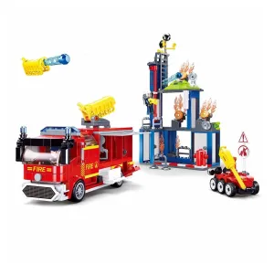 SLUBAN Building Blocks Kit for Boys and Girls - Fire Fighting Training Center