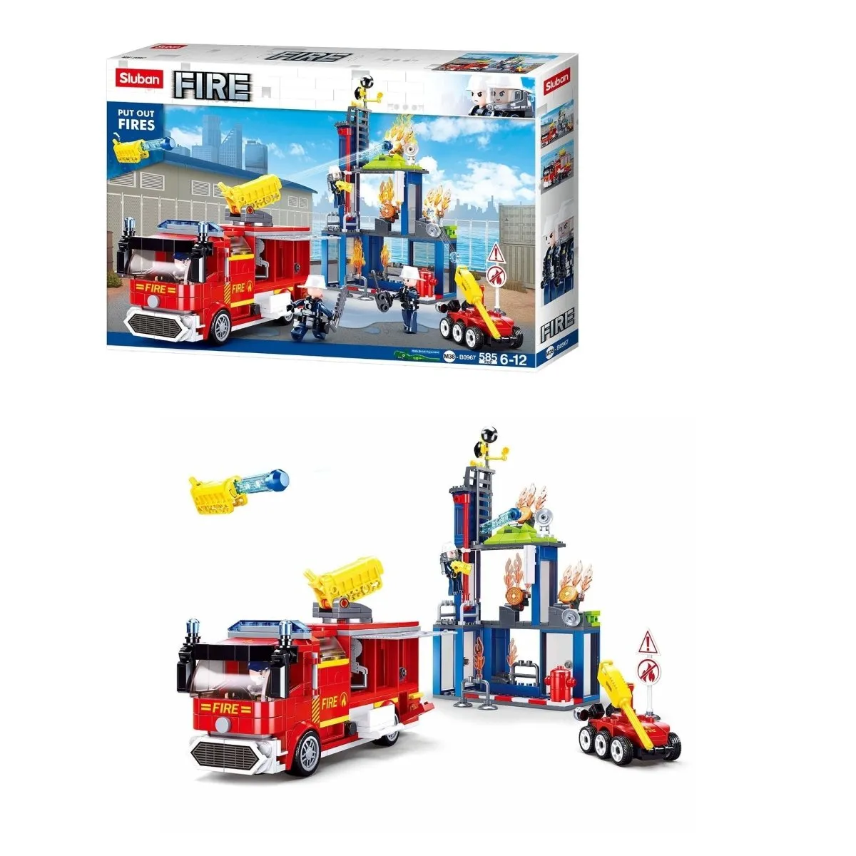 SLUBAN Building Blocks Kit for Boys and Girls - Fire Fighting Training Center