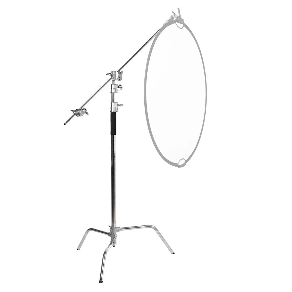 Spectrum Silver Heavy Duty Photographic C-Stand With Boom Arm (20kg Load)