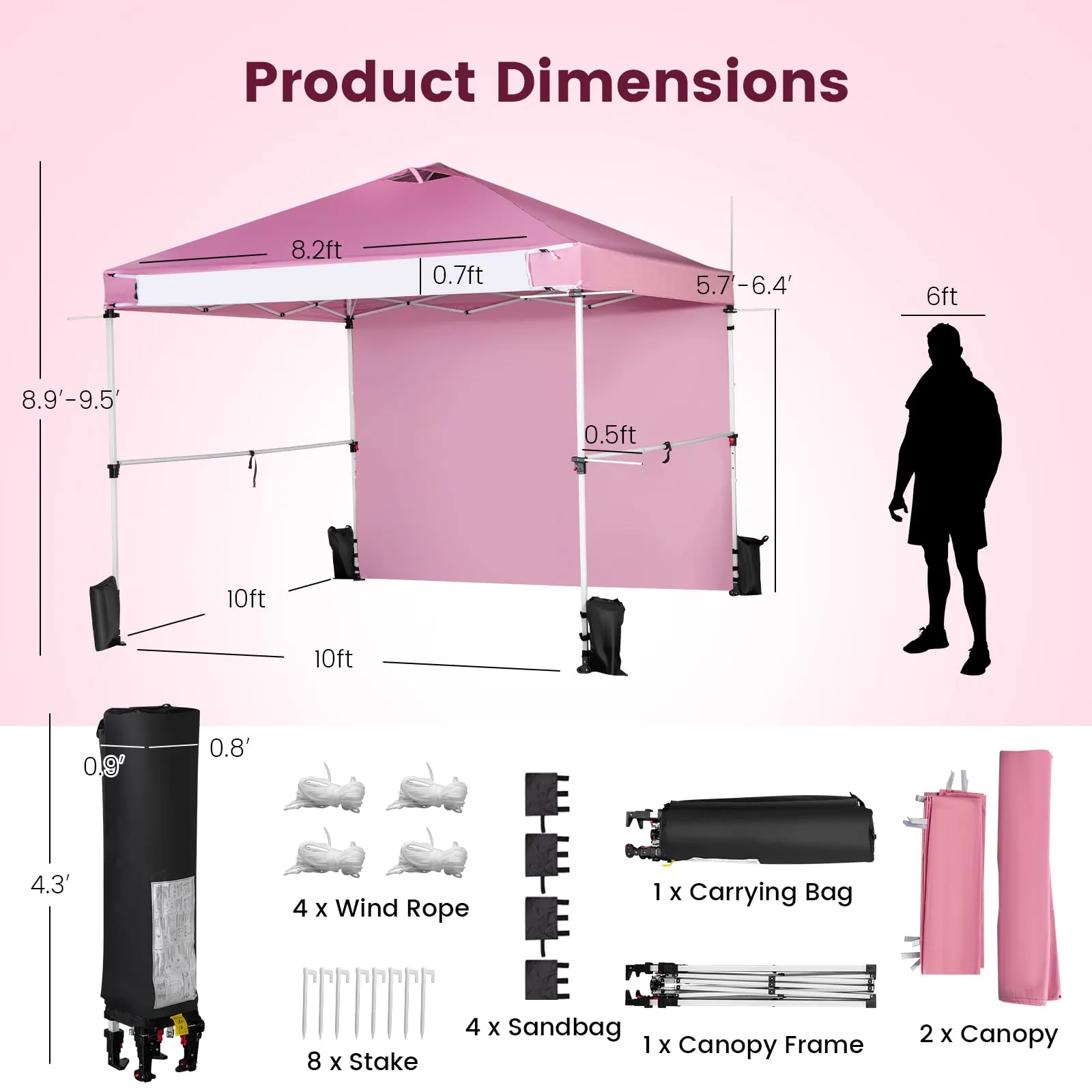 Tangkula 10x10 Ft Pop Up Canopy Tent