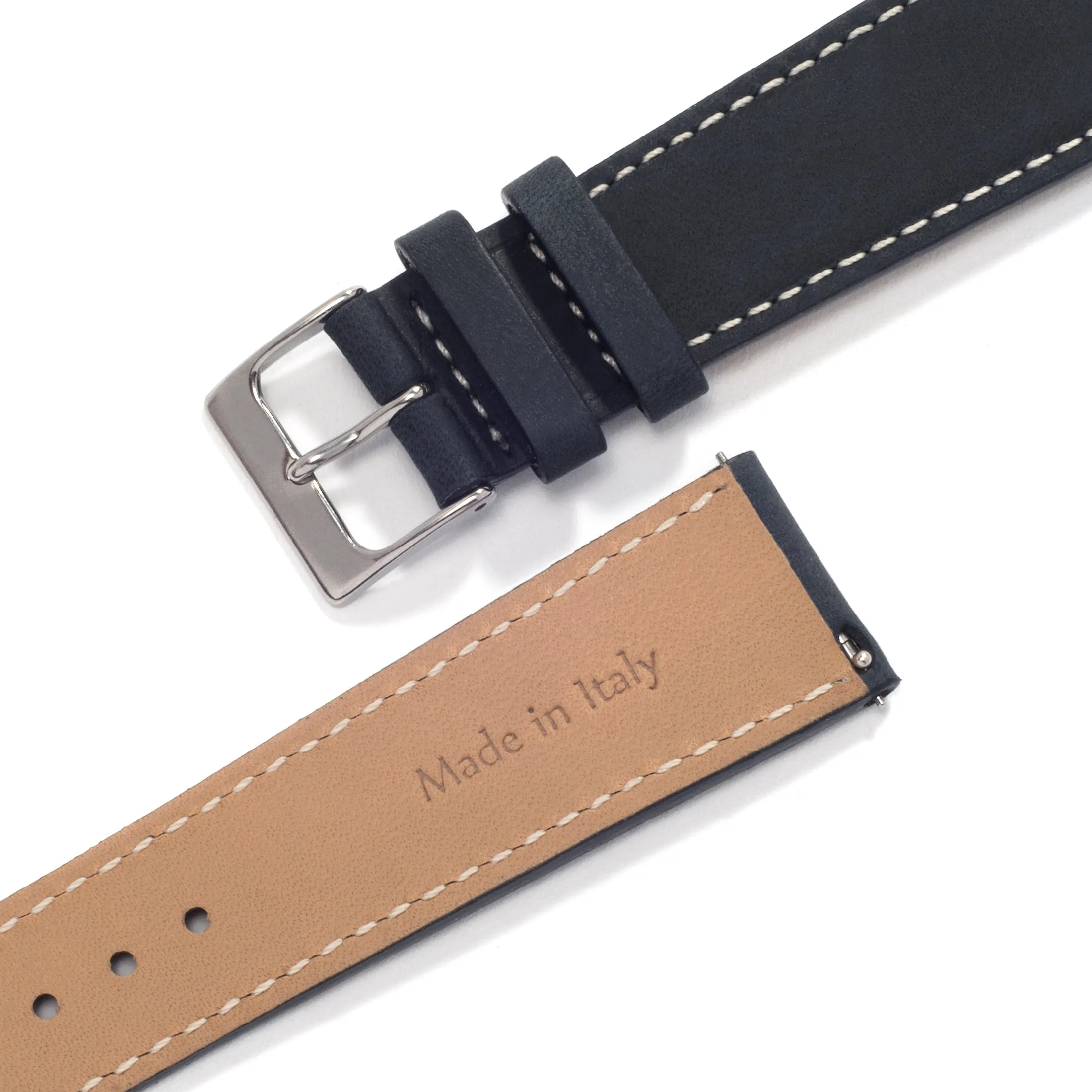 UNIVERSAL NAVY UNIVERSAL LEATHER WATCH STRAP