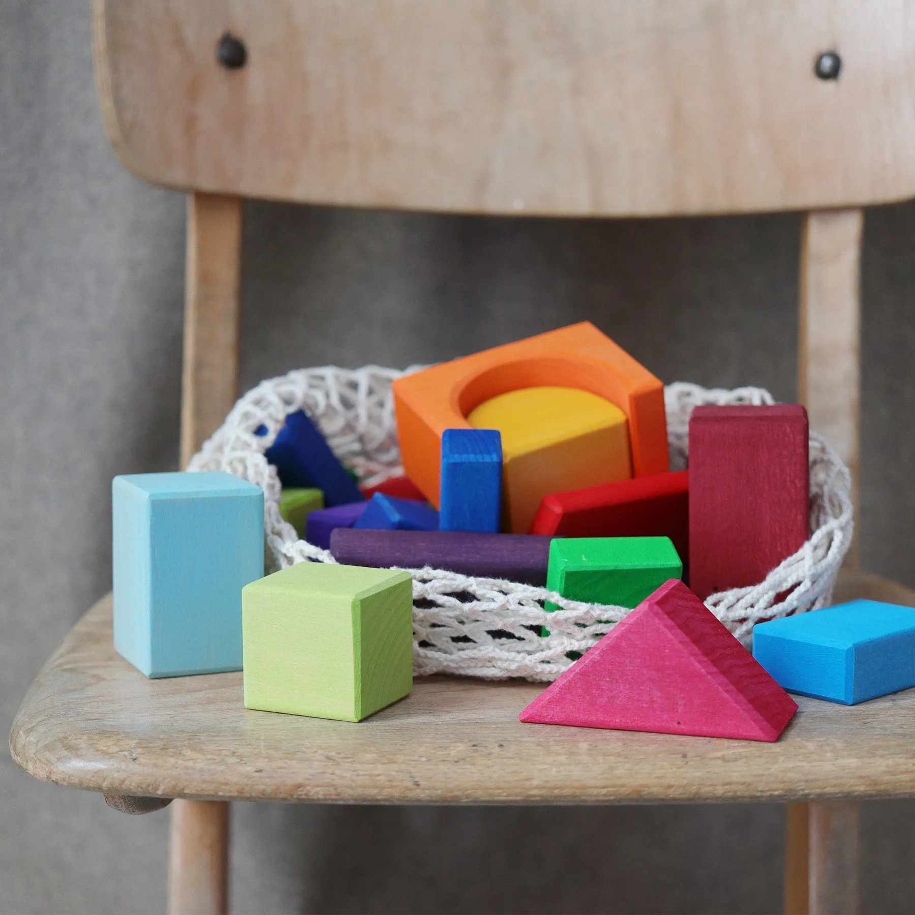 Wooden Geo Blocks (30 Pieces) Grimms